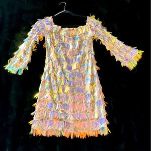 Shimmering long sleeve dress